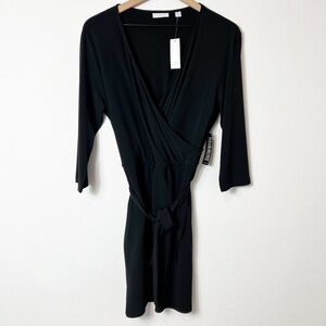 New York & Company Black V-neck Mini Dress X-Large Petite Brand New